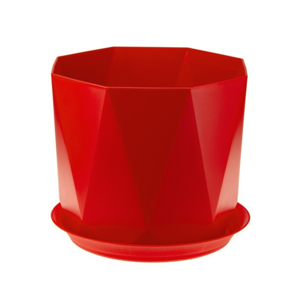 Кашпо ПРИЗМА D130мм 1л с поддоном М3137