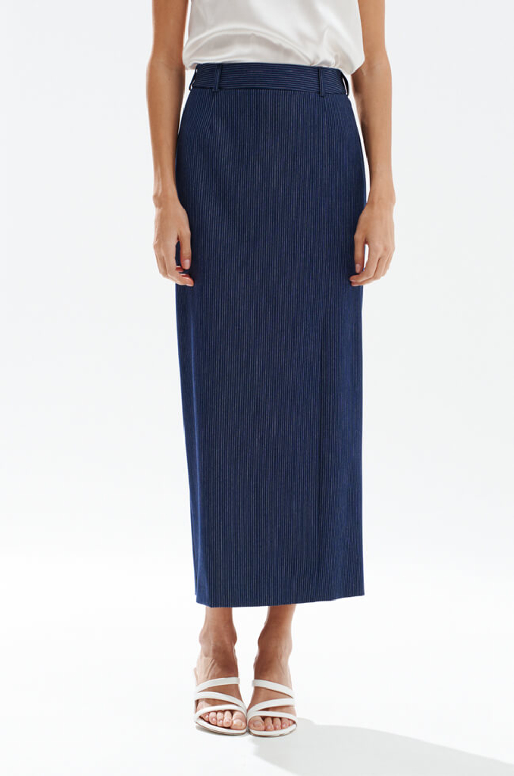 4944 Юбка женская (синий в полоску)