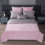 КПБ на резинке Сатин Velvet Premium с Одеялом VPR001, Евро, 4 наволочки, простынь 180*200*25