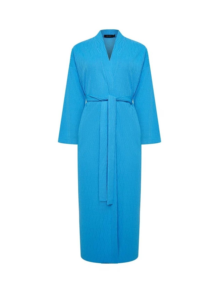 Накидка из фактурного трикотажа ярко голубая