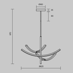 Люстра на штанге светодиодная Maytoni   MOD428PL-L27BK
