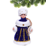 Снегурочка музыкальная «Зимний хоровод» 30 см в синей шубке