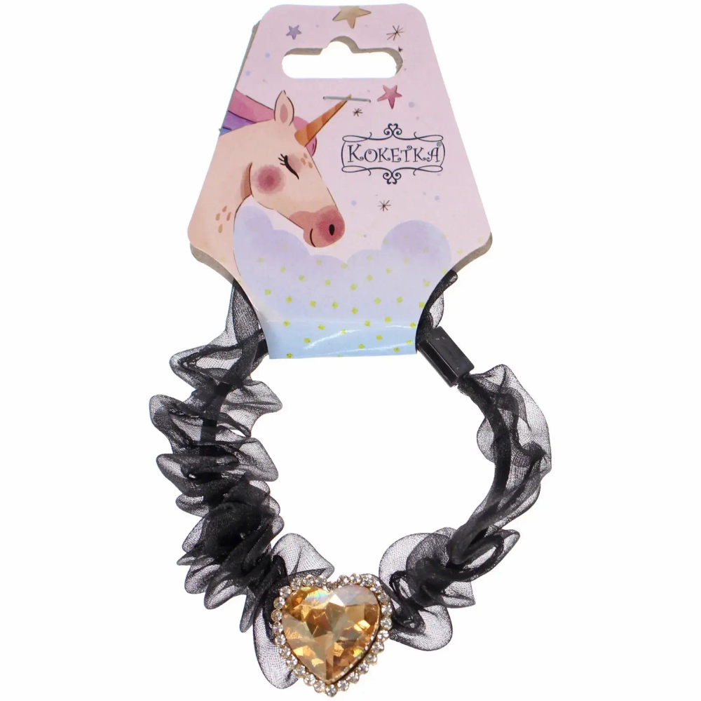 Резинки для волос 1шт «Франка»,серце золото, d-5,5см