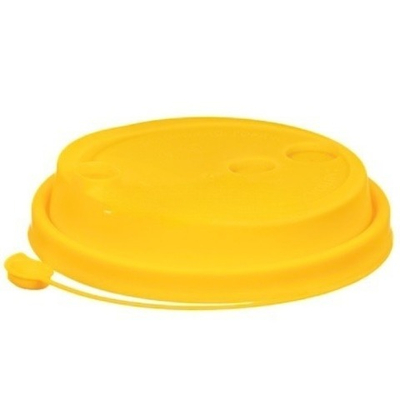 Крышка для стакана (d-90 мм) с питейником желтая МАТОВАЯ ВЗЛП (50/1000 шт.) 3001м/ж