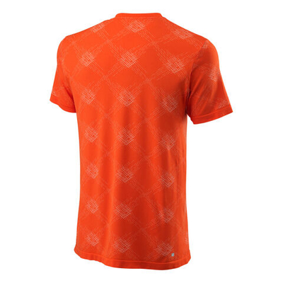 Мужское теннисное поло Wilson Power Seamless Henley III T-Shirt Men - Orange, White