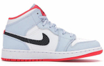 Кроссовки Jordan Air Jordan 1 Mid Half Blue Polka Dot Swoosh GS (Подростковая размерная сетка)
