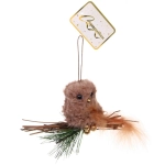 Подвеска «Птичка на веточке» 11 см (в ассортименте), Шампань