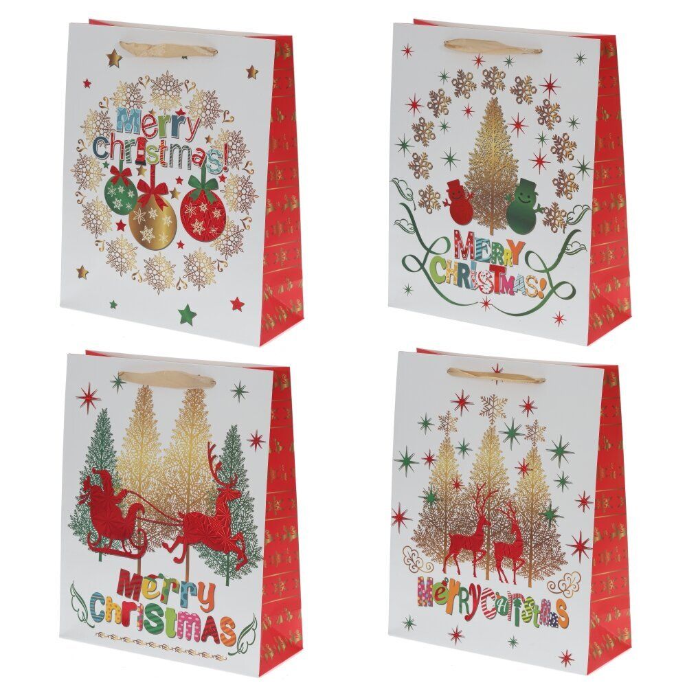 GAEM Пакет подарочный (бумага 210г/м2, блок 12шт), L26 W10 H32 см, 4в.