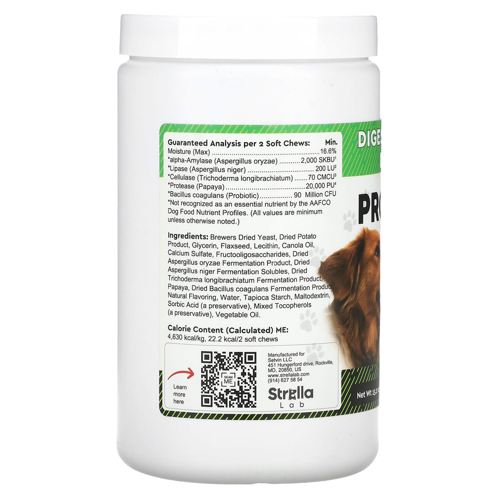 StrellaLab, пробиотики, для собак, 180 жевательных таблеток, 432 г (15,2 унции)
