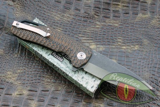 Складной нож REPTILIAN "Скутум-04" c клинком из стали D2, рукоять G10 / алюминий