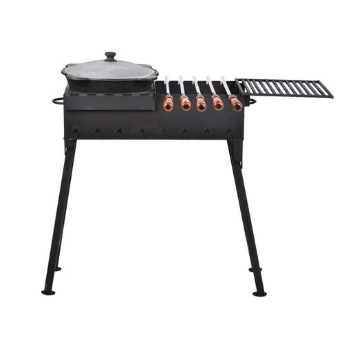 Мангал комбинированный 60х30х75 см. решетка гриль,подставка для казана, 3 мм.