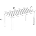Столик пластиковый журнальный Siesta Contract Ocean Table, серебристый