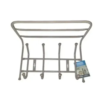 Вешалка настенная 4 крючка с полкой, 405, Бежевый металлик, ВП4/БЖ