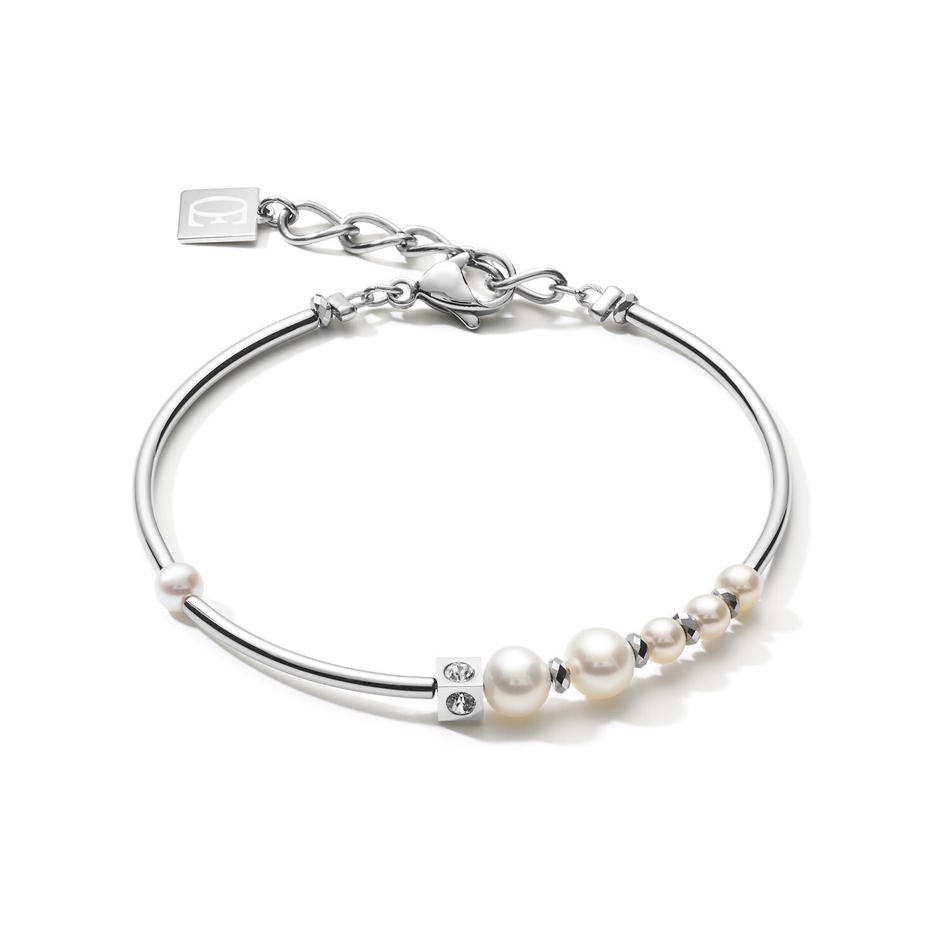 Браслет Coeur de Lion Asymmetry White-Silver 1102/30-1417 цвет серебряный, белый