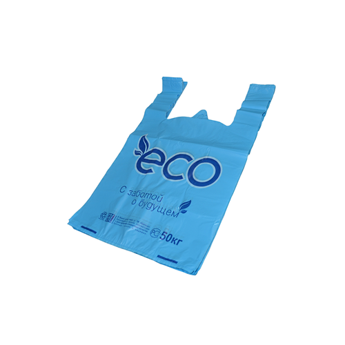 Пакет майка 30х53 Есо голубой 100/1000