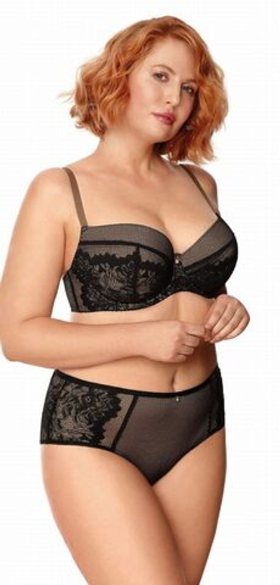 Бюстгальтер на косточках с пуш-ап вкладышами (Размер: 80D) (Цвет: черный)
