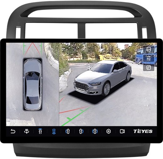 Магнитола для Lexus LS430 Toyota Celsior XF30 2000-2006 (ШГУ монохром) - Teyes CC3-2K-360 монитор 13" 2K QLED на Android 10, 6Гб+128Гб, CarPlay, 4G SIM-слот, 4 камеры в комплекте