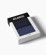 Мужские трусы боксеры Atlantic, набор из 2 шт., хлопок, темно-синие + темно-голубые, 2MBX-069