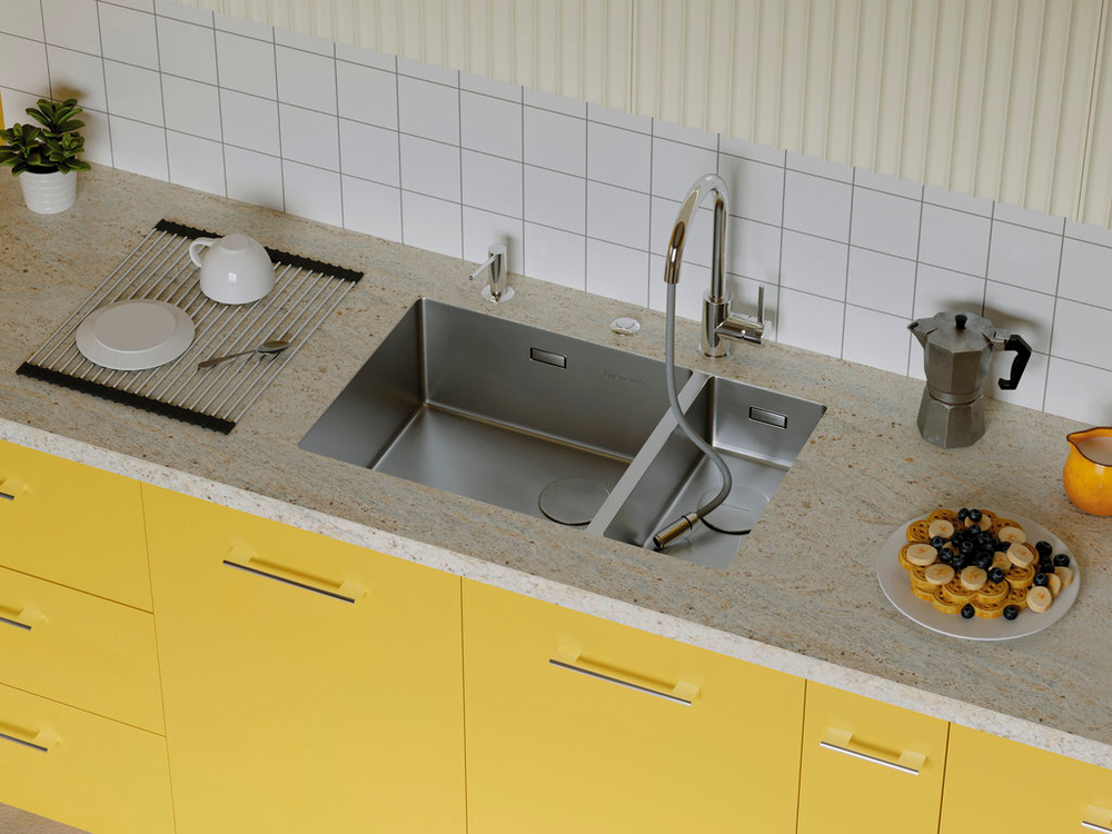 Мойка Omoikiri Taki 69-2-U/IF-R Side-LG нерж. сталь | Светлое золото