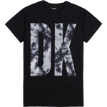 Платье трикотажное DKNY Черный/Термопринт: бело-серые крупные буквы-логотип (Девочка)