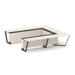 Steel Meet Стол переговорный П-образный KMK-PR.B.SP-11P Денвер Светлый/Графит Глянец/Металл Антрацит