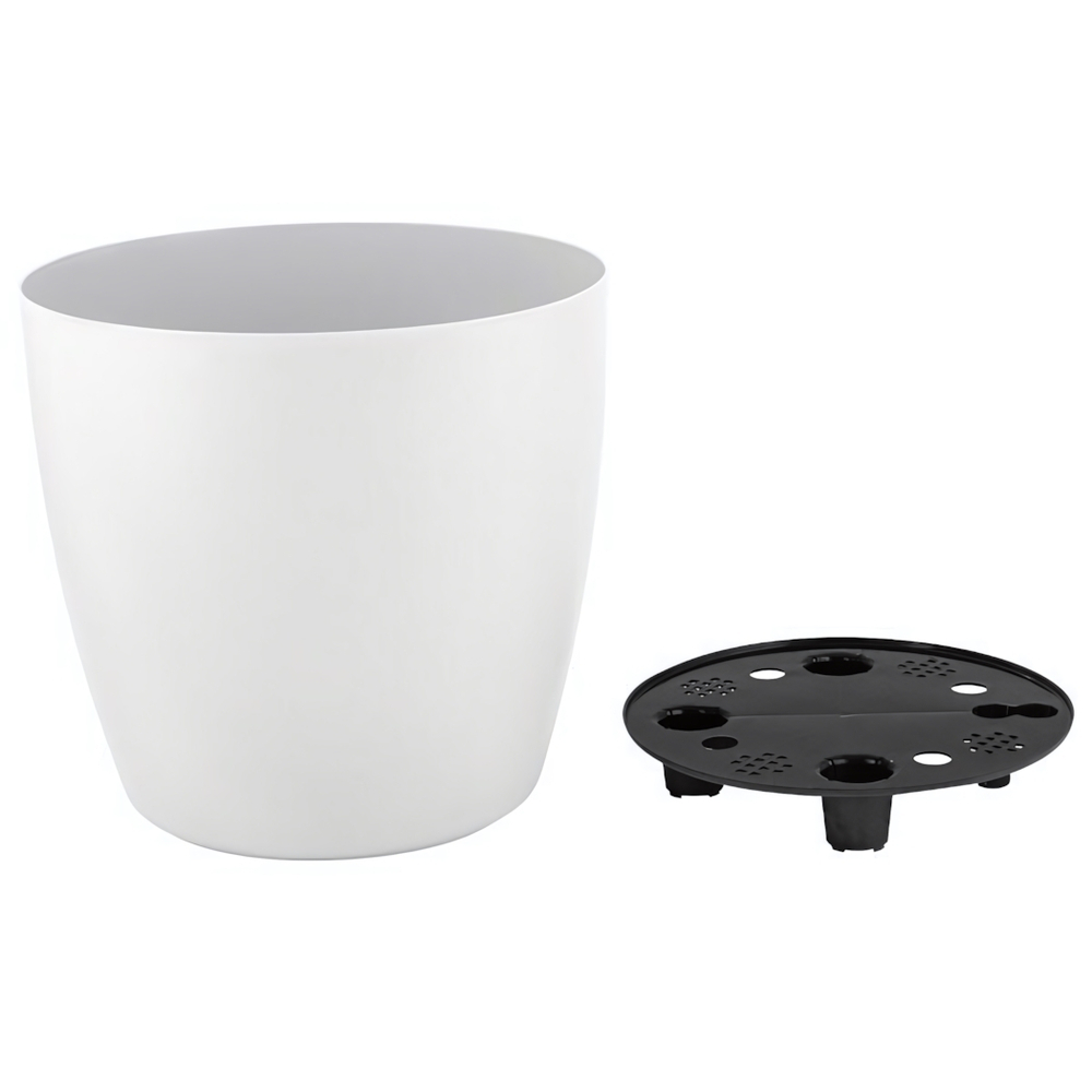 Горшок с дренажной вставкой InGreen Vienna D250мм, 9л, круглый, белоснежный жасмин