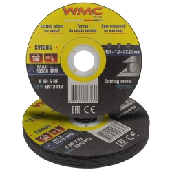 Круг отрезной абразивный 125x1.2x22.2мм ( К-т 10шт) WMC TOOLS WMC-CW505(10шт к-т)
