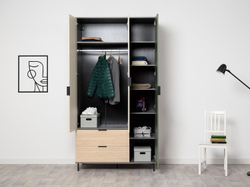 Марвэл Шкаф 16.317.03 Темно - серый / Плэйн / Дымчатый Зеленый