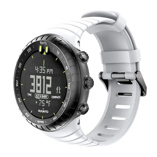 Ремешок силиконовый для Suunto Core спортивный (Белый)