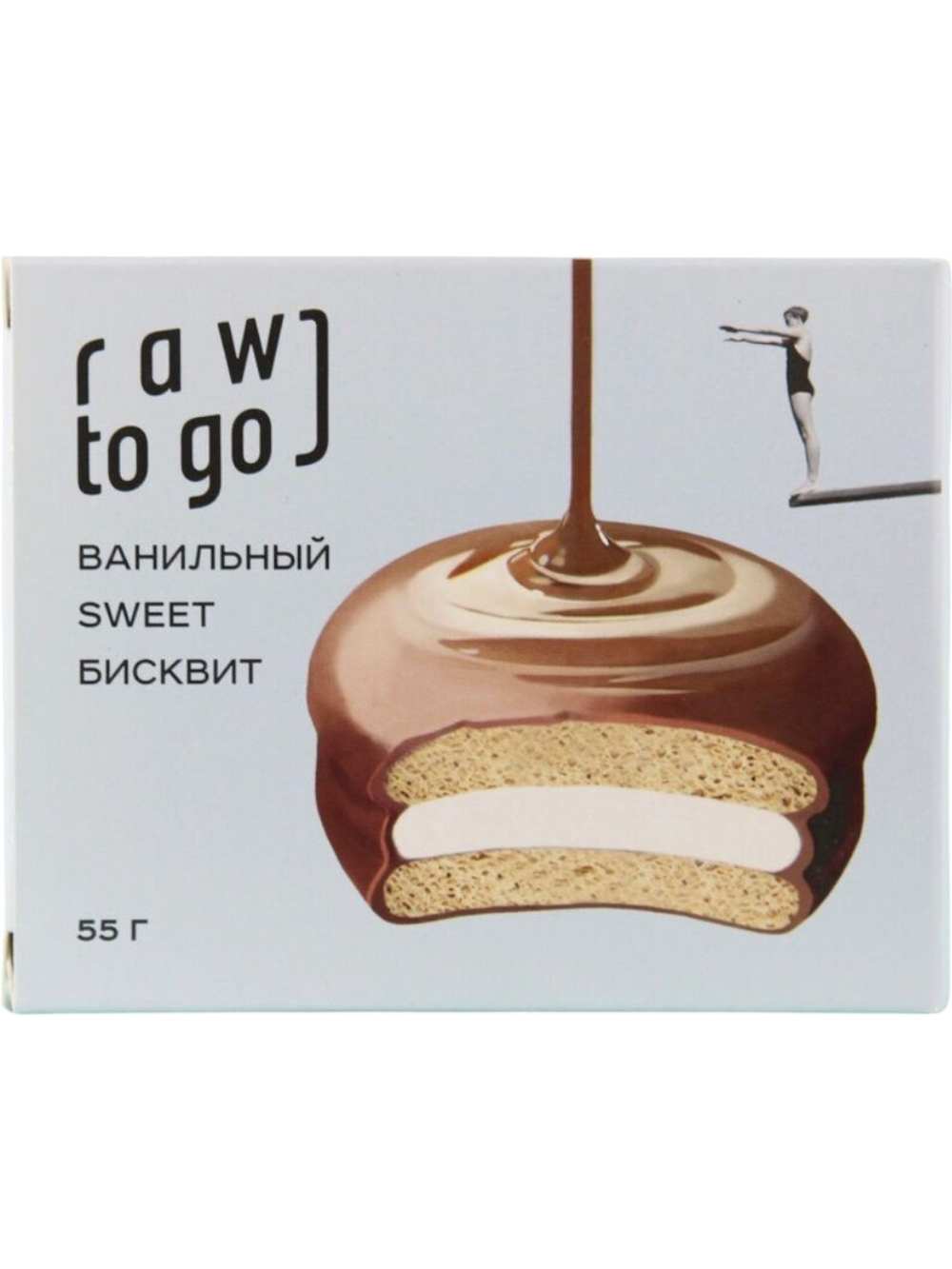 Sweet бисквит с ванильным суфле Raw to go, 55 г