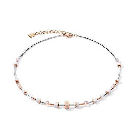 Колье Coeur de Lion White Rose Gold Silver 5023/10-1822 цвет белый, золотой