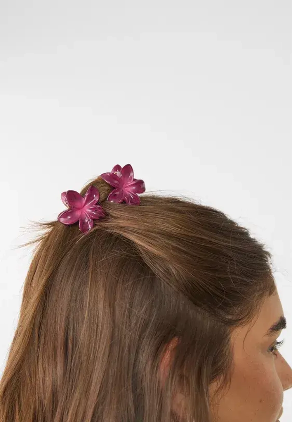 STRADIVARIUS Набор из 3 мини-заколок для волос в виде цветов, коралловый