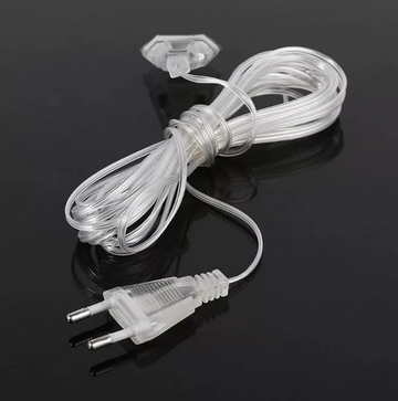 Удлинитель гирлянды 5 метров (прозрачный провод) Rohs