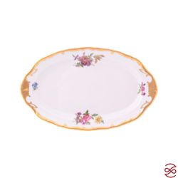 Блюдо овальное Queen's Crown Мейсенский букет 25 см