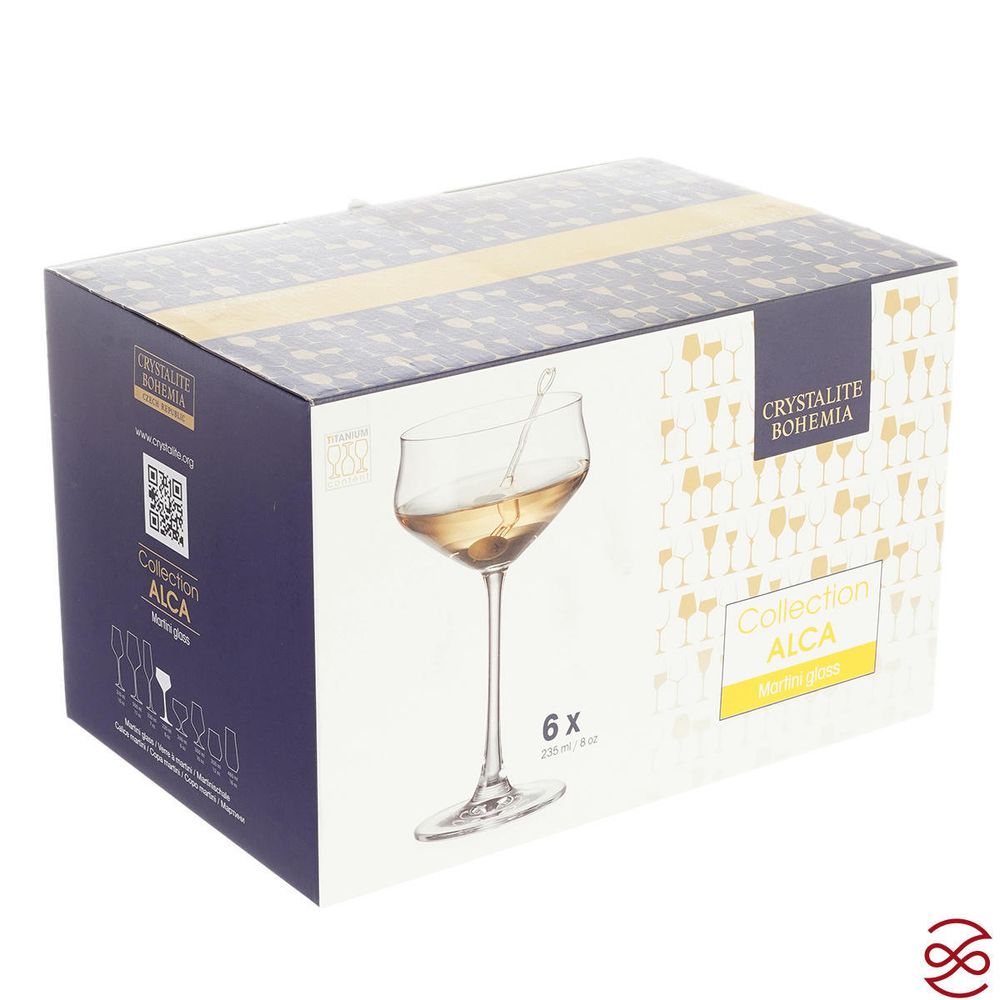 Набор бокалов для мартини Crystalite Bohemia Alca 235 мл (6 шт)