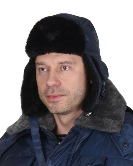 Шапка-ушанка "Сириус-Евро" плюс (т.синий)