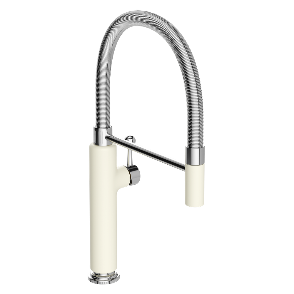 Смеситель для кухни Domaci Римини D568387YW с гибким изливом, бежевый