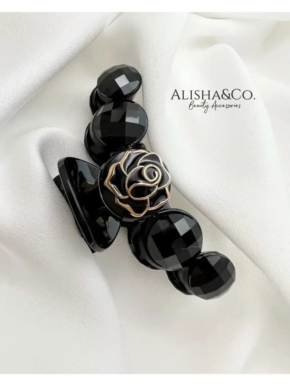 Крабик для волос Black Rose Черная роза
