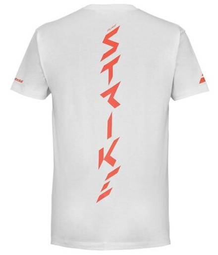 Мужская теннисная футболка Babolat Strike Cotton T-Shirt - white/strike red