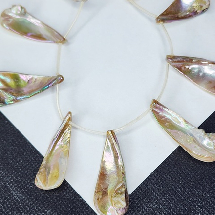 Перламутр, ракушка, подвеска с покрытием АВ, ~22/35/40мм, штучно