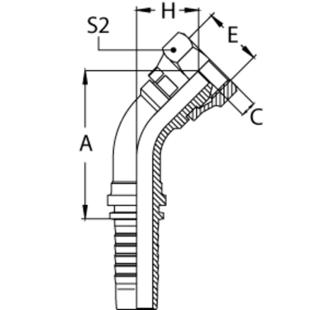 Фитинг DN 08 BSP (Г) 3/8 (45)