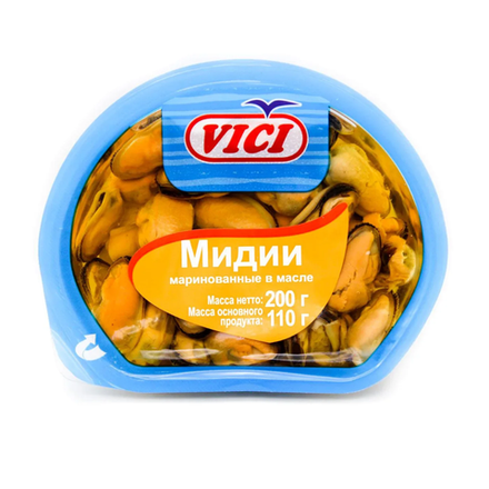 Мидии маринованные Vici в масле 200 гр