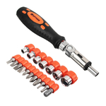 Отвертка реверсивная, набор бит и головок 19 предметов, RRS004 ЕРМАК