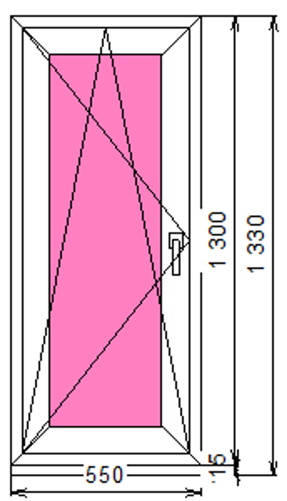 Пластиковое окно 1300 х 550 ТермА Эко