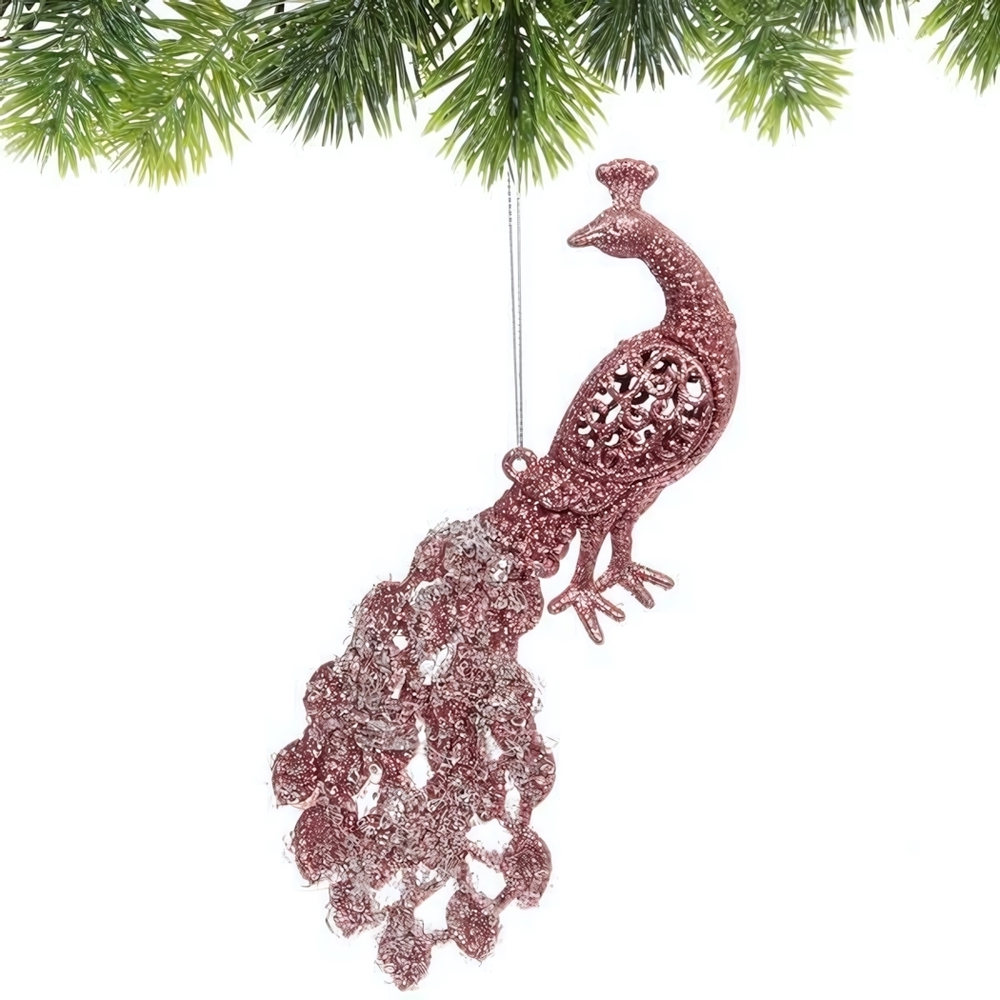 Подвеска "Сказочный павлин" 19*7 см, Янтарь (Серпантин)