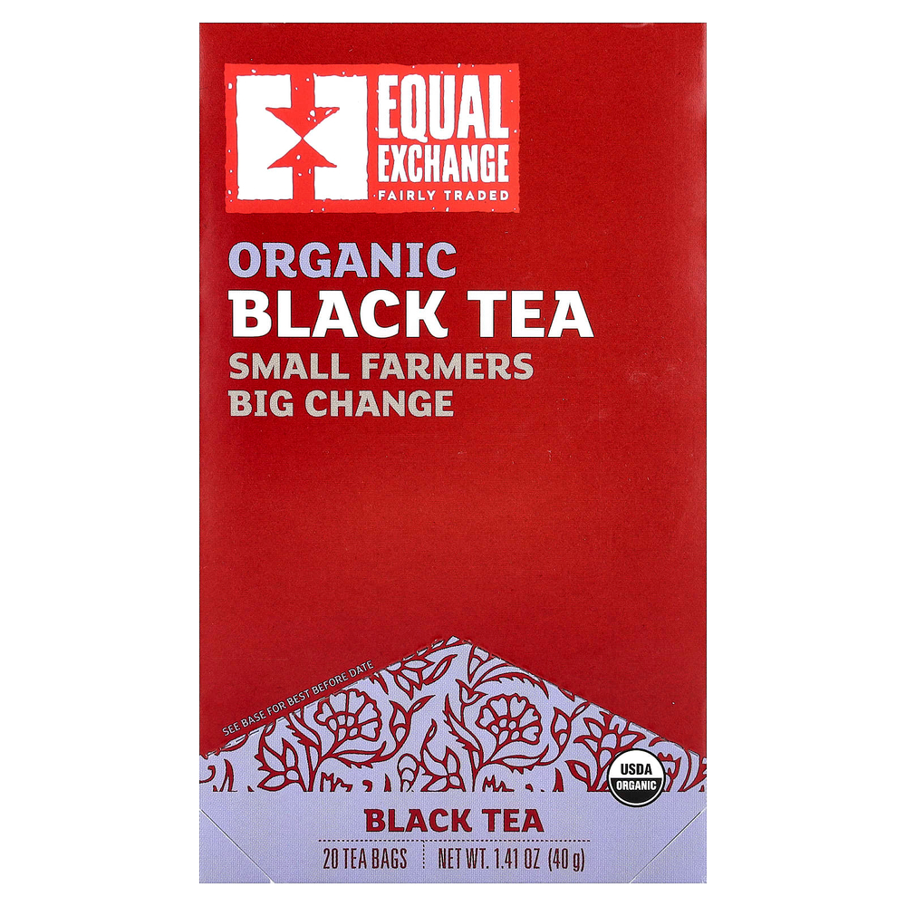 Equal Exchange, Органический черный чай, 20 чайных пакетиков, 40 г (1,41 унции)