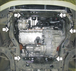 Защита картера Двигателя, КПП, 2 мм, Сталь. для Volkswagen Transporter/Caravelle T5 2003-2009, Volkswagen Multivan T6 2015-2020, Volkswagen Multivan T5 2009-2015, Volkswagen Transporter/Caravelle T6 2015-2020, Volkswagen Multivan T5 2003-20 MOTODOR.72708