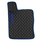 Ковры RENAULT T (автомат) (экокожа, черный, синий кант, синяя вышивка)