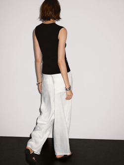 Massimo Dutti Трикотажный жилет с V-образным вырезом, черный