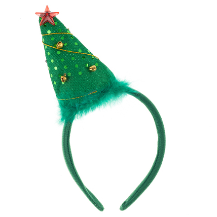 Ободок, Новогодняя елочка, Зеленый, 1 шт.